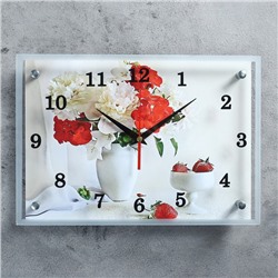 Часы настенные, серия: Цветы, "Цветы в вазе", 25х35  см
