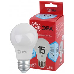 Лампа светодиодная ЭРА RED LINE LED A60-15W-840-E27 R E27, 15Вт, груша, нейтральный белый свет /1/10/100/