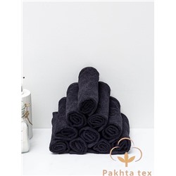 Комплект махровых полотенец 30х30см черный (упаковка 5шт)