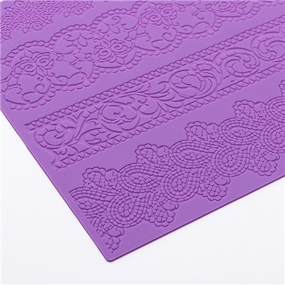 Коврик для айсинга Доляна «Восхищение», силикон, 38×26,5 см, цвет сиреневый