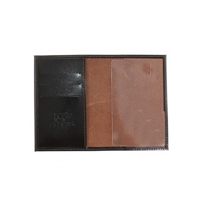 Обложка для паспорта Premier-О-85 (3 кред карт)  н/к,  коричневый гладкий (88)  201579