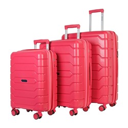 Набор из 3 чемоданов с расширением арт.11191 Темно-розовый