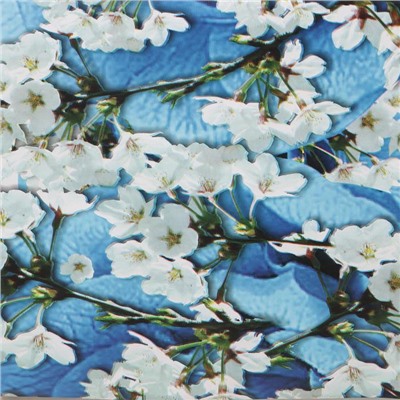 Клеёнка на стол на тканевой основе Доляна «Синие розы», рулон 20 метров, ширина 137 см, общая толщина 0,22 мм, цвет синий