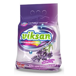 Средство моющее синтетическое порошкообразное VIKSAN автомат с пятновыводителем  для цветного "Цветущая лаванда"  2,4кг