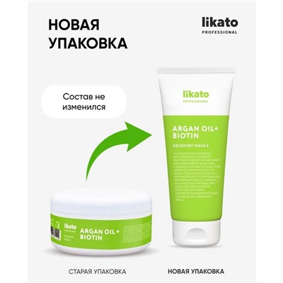 Likato Маска для волос восстанавливающая / Recovery Argan Oil & Biotin Repairing Hair Mask, 200 мл