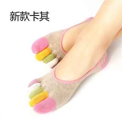 Носки - следы- перчатки с разноцветными пальцами, женские