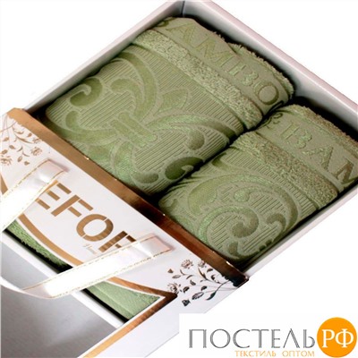 Т0389/SMB-4Набор полотенец EFOR BAMBOO TAC из 2х пр. (50*90,70*140) 100% бамбук (зеленый)