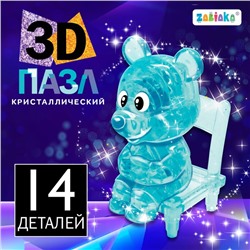 3D пазл «Мышка», кристаллический, 14 деталей, цвета МИКС