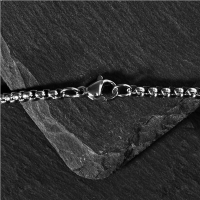 Кулон "Крест" со змеёй, цвет чернёное серебро, L=70 см