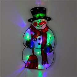 Светодиодная фигура «Снеговик» 23 × 43 см, пластик, 220 В, свечение мульти (RG/RB)