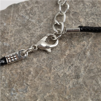 Кулон на шнурке «Перо», цвет чернёное серебро на чёрном шнурке, 45 см
