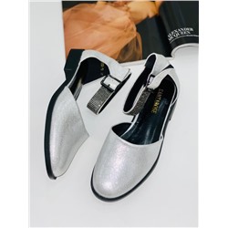 Santarose D602-20(602-19) Туфли женские бел-серебр иск кожа