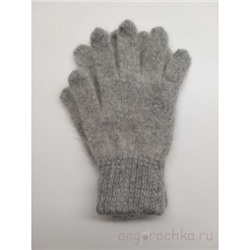 Пуховые серые женские перчатки - 403.3