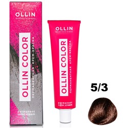 OLLIN COLOR Перманентная крем-краска для волос 5/3 OLLIN 60 мл