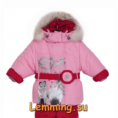 Комплект зимний Лисенок Lemming розовый/красный
