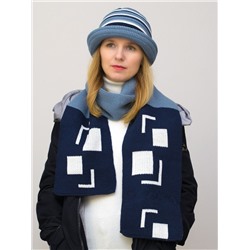 Комплект шляпа+шарф женский весна-осень Qadro (Цвет синий), размер 54-56, шерсть 30%