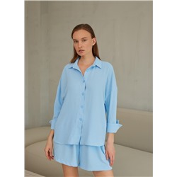 Комплект Рубашка+шорты Голубой