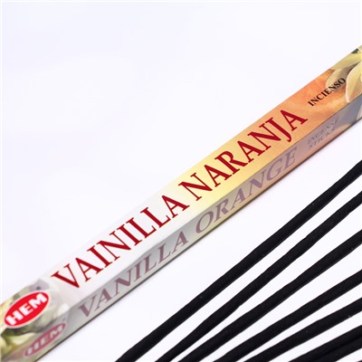 Благовония HEM "Vanilla Orange. Ваниль апельсин", 8 палочек в упаковке, четырёхгранник