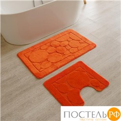 CA1000/026 Набор ковриков 2-х пр. для ванны туалета (60*50/60*100) KRUG оранжевый