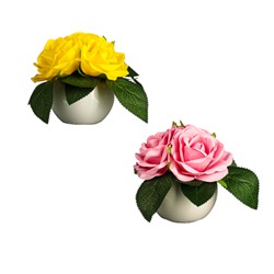 LADECOR Светильник в виде роз в керамическом горшке, 12,2x12,2x19см, 1хCR2032, 2 цвета