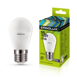 Ergolux LED-G45-11W-E27-6K Шар 11Вт E27 6500K 172-265В /1/10/100/ 13632