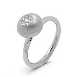 Кольцо из серебра с куб.цирконием родированное