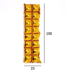 Панно фольгированное 37 х 142 см, 2 ряда, цвет золотой 7391283