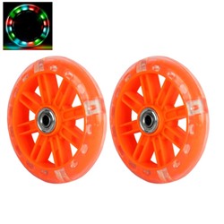 Комплект опорных колес без кронштейна, подшипник, полиуретановые светящиеся колеса/Оранжевый 2шт / BWWP-11 / уп 100