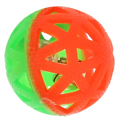 "Пэт тойс (Pet toys)" Игрушка для собаки "Мяч-погремушка" д7см h7см, ПВХ, светящаяся, на картоне, двухцветная, цвета в ассортименте: зеленый/коралловый; зеленый/фуксия; желтый/коралловый (Китай)