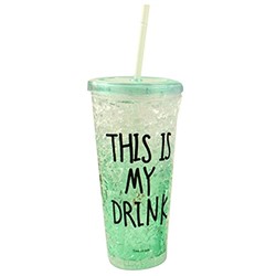 Стакан для напитков This is my drink с трубочкой зеленый 450мл