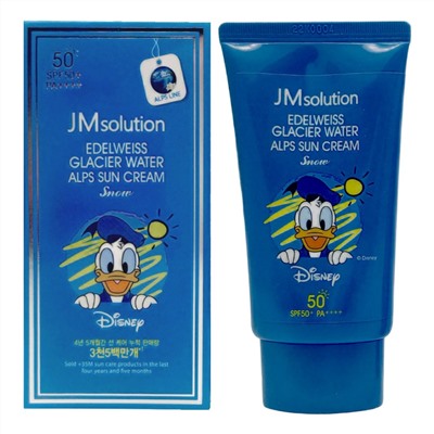 Jmsolution Охлаждающий солнцезащитный крем / Edelweiss Glacier Water Alps Moist Suncream Snow SPF50+/PA++++ Disney Donald Duck, 50 мл