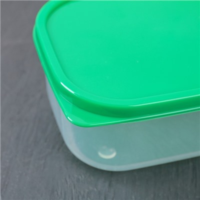 Набор контейнеров пищевых, прямоугольных, 3 шт: 150 мл; 500 мл; 1,2 л, цвет зелёный