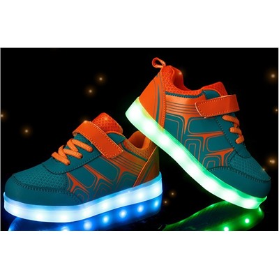 Светящиеся кроссовки с LED подсветкой детские 1168, цвет Синий