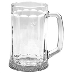 Кружка для пива стеклянная "Ладья" 500мл, д8,5см, h16см (Россия)