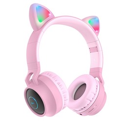 Bluetooth-наушники полноразмерные Hoco W27 Cat (pink/pink)
