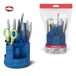 Набор настольный вращающийся пластиковый ErichKrause® Mini Desk, Ice Metallic, синий