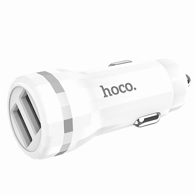 Адаптер Автомобильный с кабелем Hoco Z27 2USB/5V/2.4A +Type-C (white)