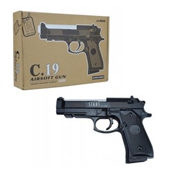 Airsoft Gun. Пистолет металл. C19  в кор. 23х16х4.5 см (фикс.цена)  арт.ПК100001971