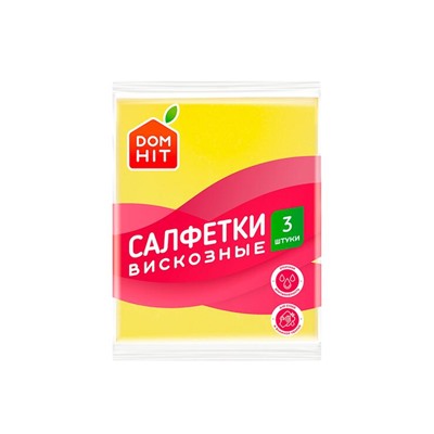 «DOMHIT», салфетки из вискозы, 3 шт, 27 г