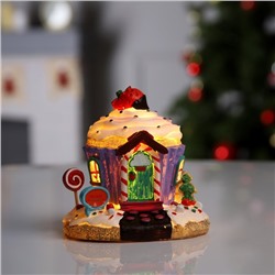 Светодиодная фигура «Дом из сладостей» 13 × 12 × 9 см, полистоун, батарейки LR44х2, свечение тёплое белое