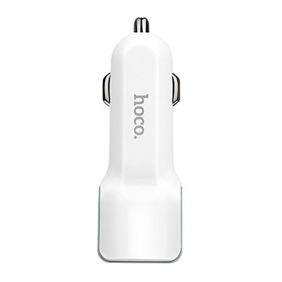 Адаптер Автомобильный с кабелем Hoco Z23 2USB/5V/2.4A +lightning (white)