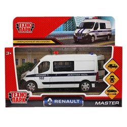 Технопарк. Модель "Renault Master Полиция" металл 14 см, двери, инерц, белый, арт.MASTER-14POL-WH