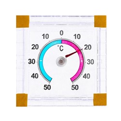 Термометр оконный ТББ "Биметалический (t -50 + 50 С) квадратный в пакете