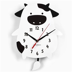 Часы настенные детские "Корова", с маятником, 37 х 27 см