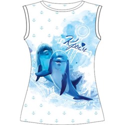 Женская футболка Дельфин акварель