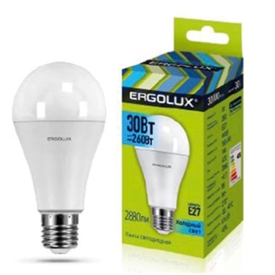 Ergolux LED-A70-30W-E27-4K ЛОН 30Вт E27 4500K 180-240В /1/10/100/ 14229