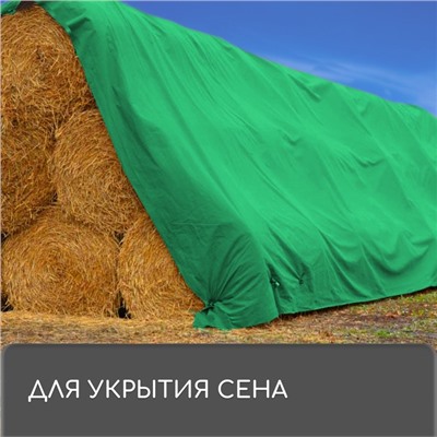 Тент защитный, 6 × 5 м, плотность 120 г/м², УФ, люверсы шаг 1 м, зелёный