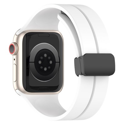 Ремешок - ApW29 Apple Watch 42/44/45мм силикон на магните (white)
