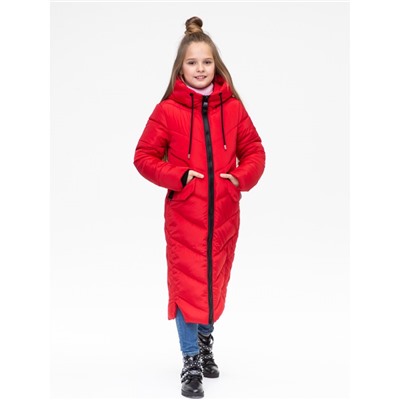 Пальто зимнее для девочки Карина 161904 красное DISVEYA