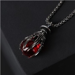 Кулон-амулет "Помпеи" символ, цвет красный в чернёном серебре, 70 см